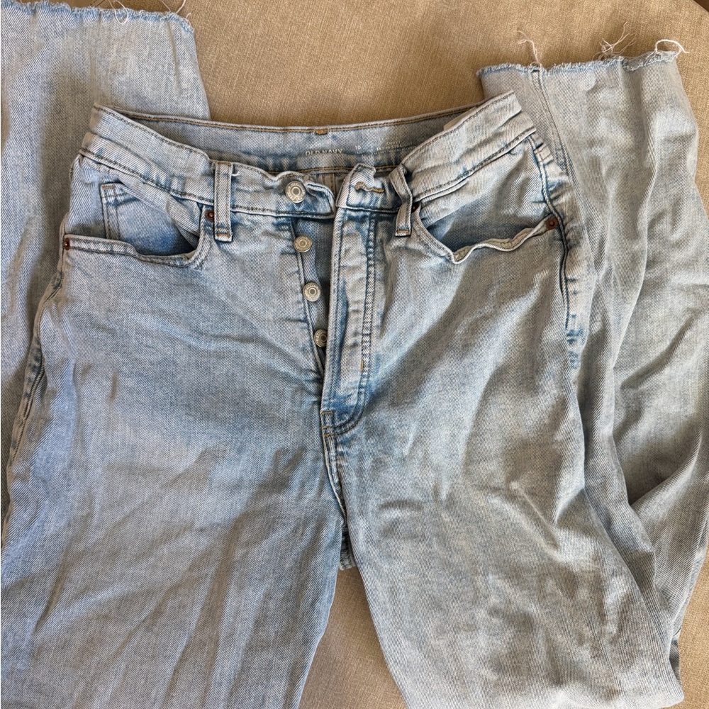 Old Navy Light Blue High-Rise Button-Fly Jeans
